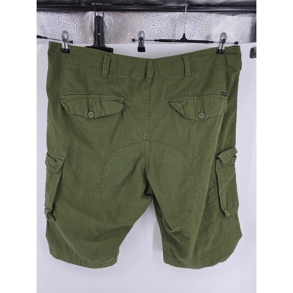 Rocawear Vintage Cargo Shorts Green Utility Pockets Distressed Hip Hop Sz 42